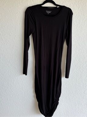 Good American Long Sleeve Maxi Dress | Ruched Hem | Size Medium | Like New